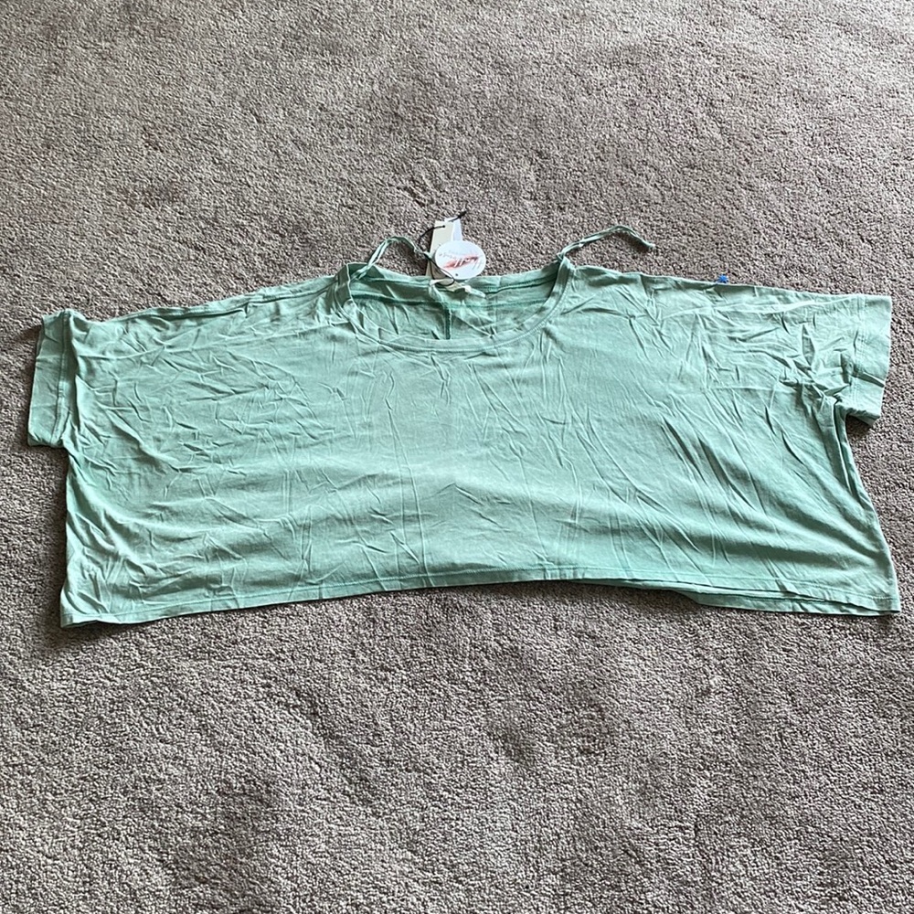 Mustard Seed Crop Top Mint Green Casual Boho Top NWT SIZE L